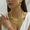 Vintage Brass Rhombus Jewelry Set for Women ZM2940-1