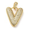 Brass Micro Pave Cubic Zirconia Pendants KK-E061-03G-22-1