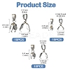 30Pcs 3 Styles 304 Stainless Steel Ice Pick Pinch Bails STAS-YW0001-92-2