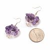 Natural Amethyst Chips Braided Heart with Tree of Life Dangle Earrings EJEW-JE04882-02-3