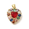Rack Plating Brass with Cubic Zirconia Pendants KK-Z086-15G-07-1