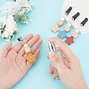 6Pcs 6 Colors Star Wood & Lava Rock Felt Car Air Vent Clips HJEW-DR00042-5