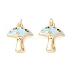 Autumn Theme Rack Plating Brass Micro Pave Colorful Cubic Zirconia Pendants KK-D073-06G-01-1