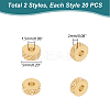 40Pcs 2 Style 304 Stainless Steel Beads STAS-UN0056-05-3