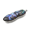 304 Stainless Steel Pave Natural Paua Shell Pendants STAS-Z125-01C-P-2