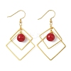 Electroplated Brass Imitation Pearl Dangle Earrings EJEW-Z129-01G-4