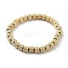 202 Stainless Steel Grooved Column Beaded Stretch Bracelets for Men Women LS-BJEW-D034-02G-1
