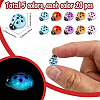 100Pcs 5 Colors Ladybug Luminous Resin Cabochon MRMJ-SP0001-11-2
