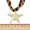 Ocean Alloy Starfish Pendant 2-Strand Leopard Print Polyester Cord Necklaces for Women NJEW-A066-06G-5