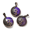Natural Purple Banded Agate(Dyed & Heated) Pendants G-P560-01R-11-1
