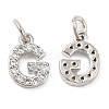 Brass Micro Pave Grade AAA Cubic Zirconia Charms ZIRC-P067-11P-G-NR-2