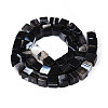 Natural Dyed & Heated Black Agate Beads Strands G-T139-8x8-35B-01-3