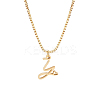 1pc Brass Chain & 304 Stainless Steel Letter Pendant Necklaces NJEW-LP0001-40Y-G-1