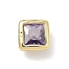 Square Brass Micro Pave Cubic Zirconia Cabochons KK-P345-13G-E03-1