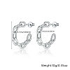 Anti-Tarnish Rhodium Plated 925 Sterling Silver Ring Stud Earrings JI3396-2-2
