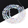AB Color Plated Transparent Glass Teardrop Beads Strands EGLA-T029-08A-2