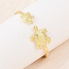 Marine Organism Brass Cuff Bangles for Women BJEW-D368-03J-G-2