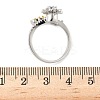 Brass Micro Pave Cubic Zirconia Rotating Cuff Rings for Women LS-RJEW-C132-06P-3