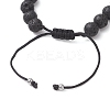 Natural Rose Quartz & Lava Rock Beads Braided Bead Bracelets for Women BJEW-JB12924-02-4