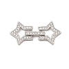 Brass Micro Pave Clear Cubic Zirconia Fold Over Clasps KK-C075-10P-1