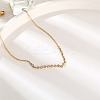 Cubic Zirconia Column Pendant Necklace with Brass Cable Chains LS-UU3534-1-5