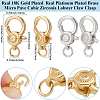 6Pcs 2 Colors Brass Micro Pave Cubic Zirconia Lobster Claw Clasps ZIRC-BBC0003-27-2
