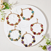 5Pcs 5 Colors Alloy Rose Link Chain Bracelets Set with Rhinestone BJEW-FI0001-63-5