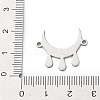 304 Stainless Steel Moon with Drop Links Connector Charms STAS-D202-11P-3