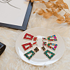 3 Pairs 3 Colors Rhinestone Rectangle with Trapezoid Dangle Stud Earrings EJEW-AN0001-03-7