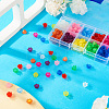 250Pcs 10 Colors Transparent Acrylic Bead Caps OACR-TA0003-21-5