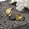 Oval 304 Stainless Steel Cuff Rings for Women RJEW-M019-29G-1