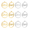 12Pcs 2 Colors 201 Stainless Steel Laser Cut Pendants STAS-UN0028-28-1