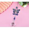 Alloy Butterfly Turkish Blue Evil Eye Pendant Decoration LS-HJEW-M002-14AS-1