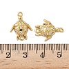 Brass Micro Pave Clear Cubic Zirconia Sea Animal Connector Charms KK-P325-03G-3