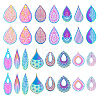 30Pcs 15 Style Ion Plating(IP) 201 & 304 Stainless Steel Filigree Pendants STAS-DC0015-58-1
