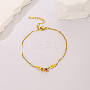 Double Fish 304 Stainless Steel Link Anklets for Women FS-WG2E8EF-01-3