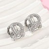 Brass Clear Cubic Zirconia Dangle Earrings EJEW-Q016-04P-1