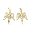 Rack Plating Angel Brass Micro Pave Cubic Zirconia Pendants KK-E102-12G-1