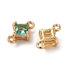 Brass Pave Cubic Zirconia Connector Charms ZIRC-P114-13KCG-2