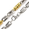 201 Stainless Steel Hollow Column Links Chain Necklace NJEW-F22-39J-GP-2