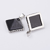 Natural Dyed & Heated Black Agate Pendants G-E442-02R-2