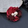 Cloth 3D Flower Brooch Pin JEWB-WH0022-92A-3