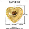 304 Stainless Steel with Natural Tiger Eye Pendants STAS-OY010-43G-2