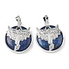 Natural Lapis Lazuli Flat Round Pendants G-G279-01P-07-1