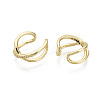 Brass Micro Pave Clear Cubic Zirconia Cuff Earrings EJEW-R114-014-NF-2