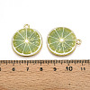 Light Gold Alloy Enamel Pendants ENAM-S126-127-3