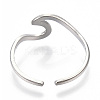 Non-Tarnish 304 Stainless Steel Sea Wave Cuff Rings LS-RJEW-N038-115P-4