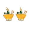 Brass Enamel Pendants KK-H256-07G-02-1