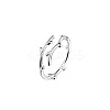 Deer Horn Rhodium Plated 925 Sterling Silver Cuff Rings FS-WGD6B3D-01-5