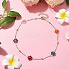 Glass Daisy Flower Beaded Necklace NJEW-JN04741-2